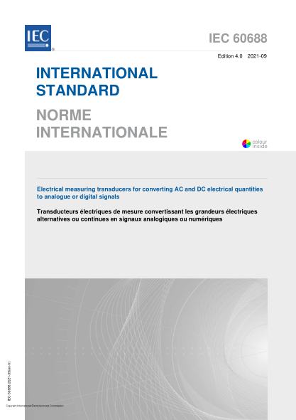 iec 60688-2021electrical measuring transducers for converting ac and dc electrical quantities to analogue or digital signals