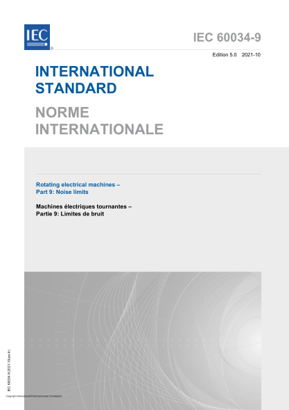 iec 60034-9-2021rotating electrical machines - part 9: noise limits