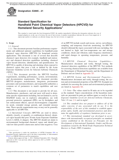 astm e2885-2021standard specification for handheld point chemical vapor detectors (hpcvd) for homeland security applications