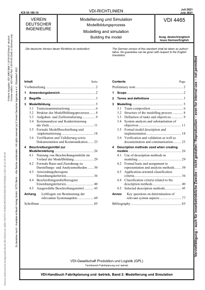 vdi 4465-2021modelling and simulation - building the model