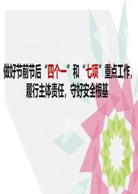 做好节前节后“四个一”和“七项”重点工作，履行主体责任，守好安全根基pptx