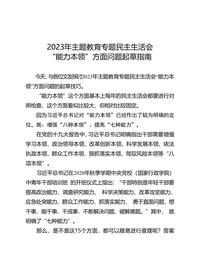 主题教育∣组织生活会：2023年主题教育民主生活会“能力本领”方面问题（6个方面95条）doc