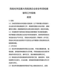 危险化学品重大危险源企业安全专项检查督导工作指南docx