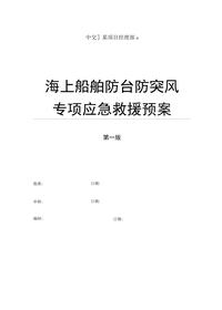 海上工程船舶防台防突风专项应急预案docx