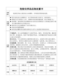  危险化学品应急处置卡docx