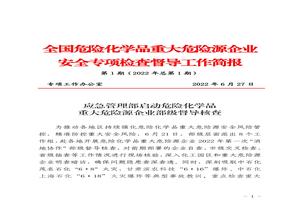 【预览用】全国危险化学品重大危险源企业专项检查督导工作简报（第1期）pdf