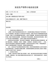 安全标准化安全领导小组会议记录doc